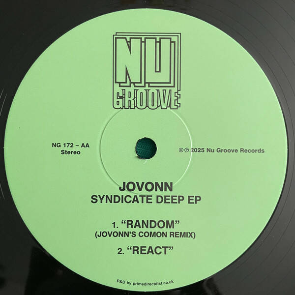 Jovonn - Syndicate Deep EP - Nu Groove Records - NG 172